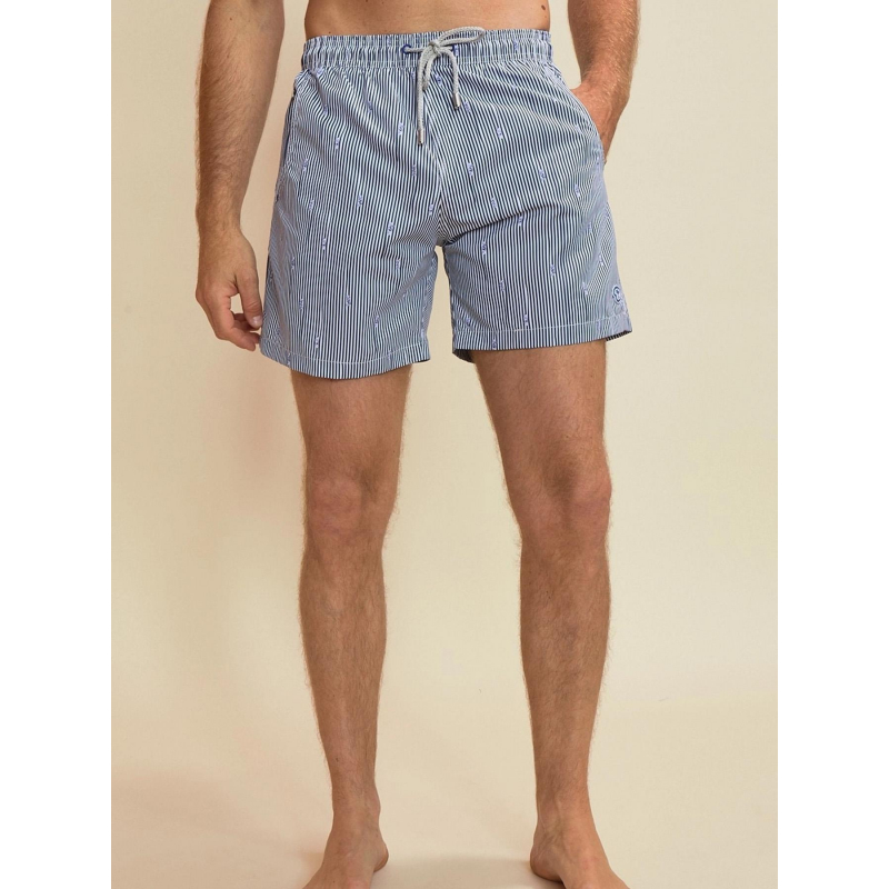 Short de bain rayé pearl bleu marine homme - Benson & Cherry