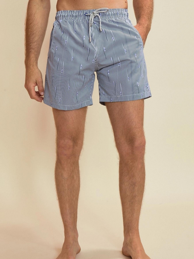 Short de bain rayé pearl bleu marine homme - Benson & Cherry