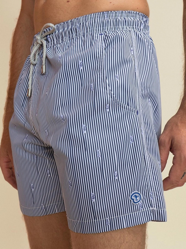 Short de bain rayé pearl bleu marine homme - Benson & Cherry