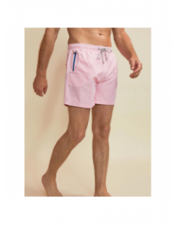 Short de bain rayé pearl rose homme - Benson & Cherry