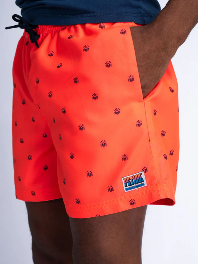 Short de bain soleil orange fluo homme - Petrol Industries