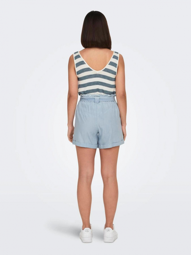 Short effet jean loose bea bleu clair femme - Only