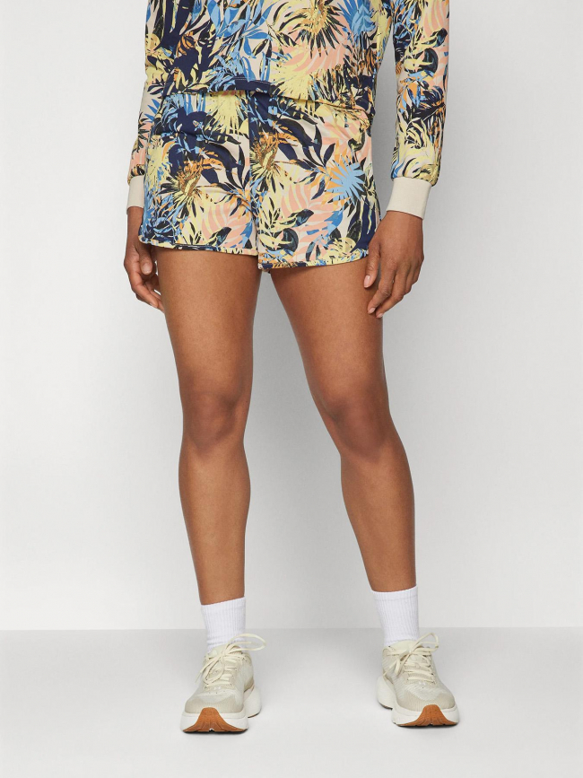 Short jogging palmi imprimé beige jaune bleu femme - Only Play