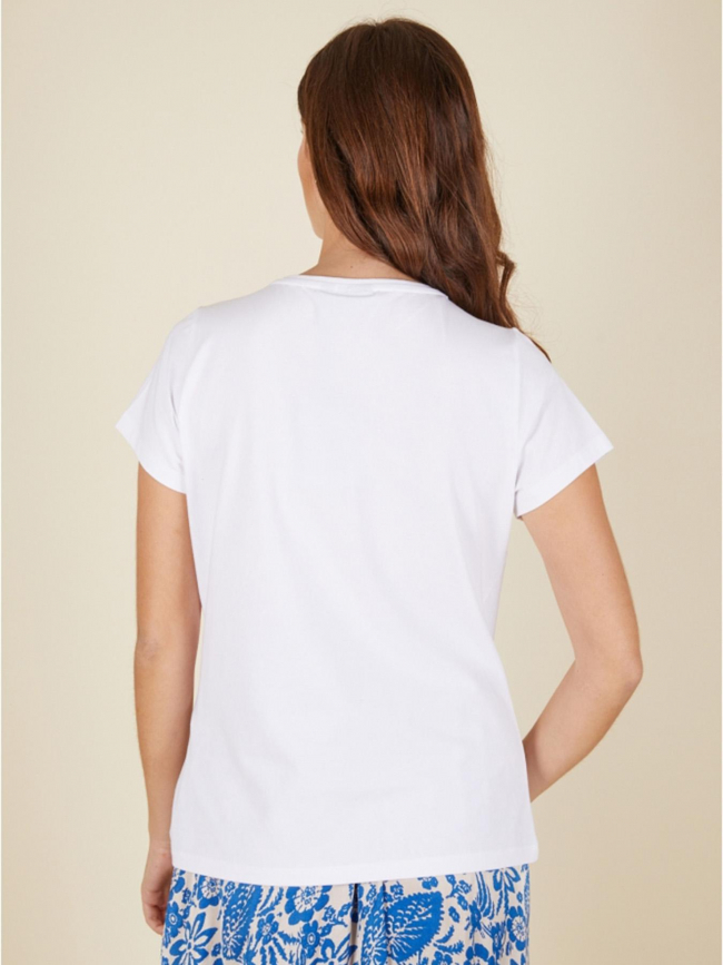 T-shirt col v merima mum blanc femme - Pieces