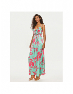 Robe longue salia satinée vert rose femme - Only