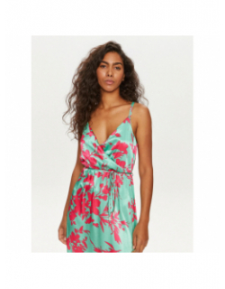 Robe longue salia satinée vert rose femme - Only