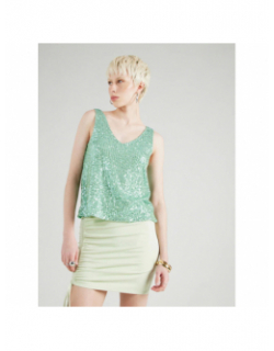 Débardeur à sequins anabel vert femme - Only