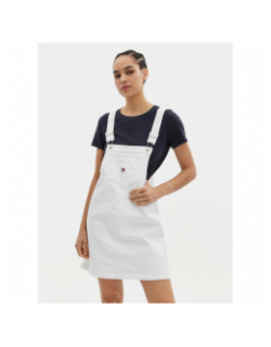 Robe salopette denim pinafore blanc femme - Tommy Jeans