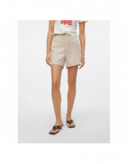 Short en lin mymilo beige femme - Vero Moda