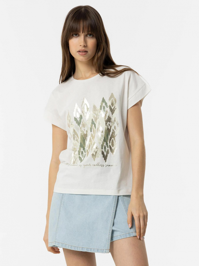 T-shirt kika brillant blanc femme - Tiffosi