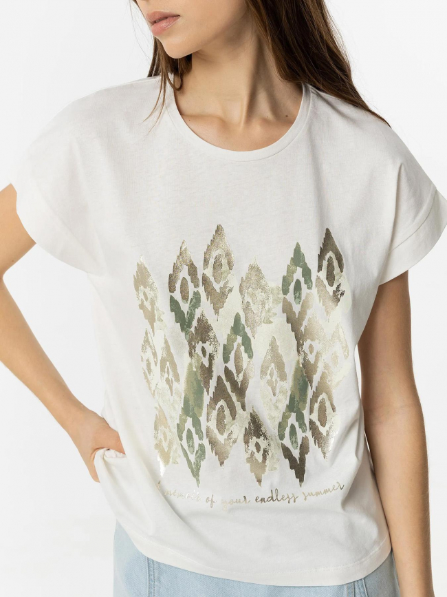 T-shirt kika brillant blanc femme - Tiffosi