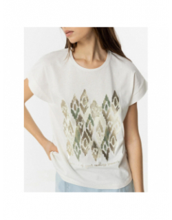 T-shirt kika brillant blanc femme - Tiffosi