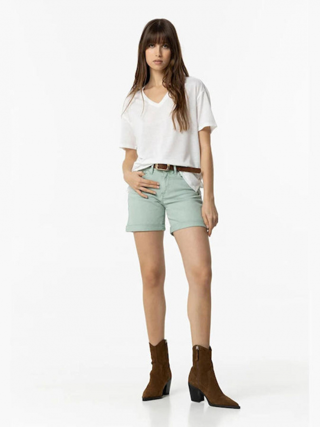 Short en jean rachel 39 bleu vert femme - Tiffosi