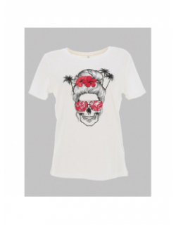 T-shirt sally life blanc rouge femme - Only