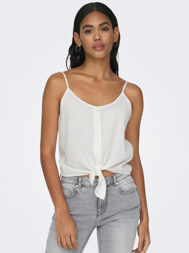 Débardeur crop à nouer lecey blanc femme - Only