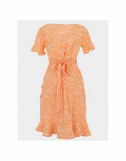 Robe portefeuille olivia imprimés orange femme - Only