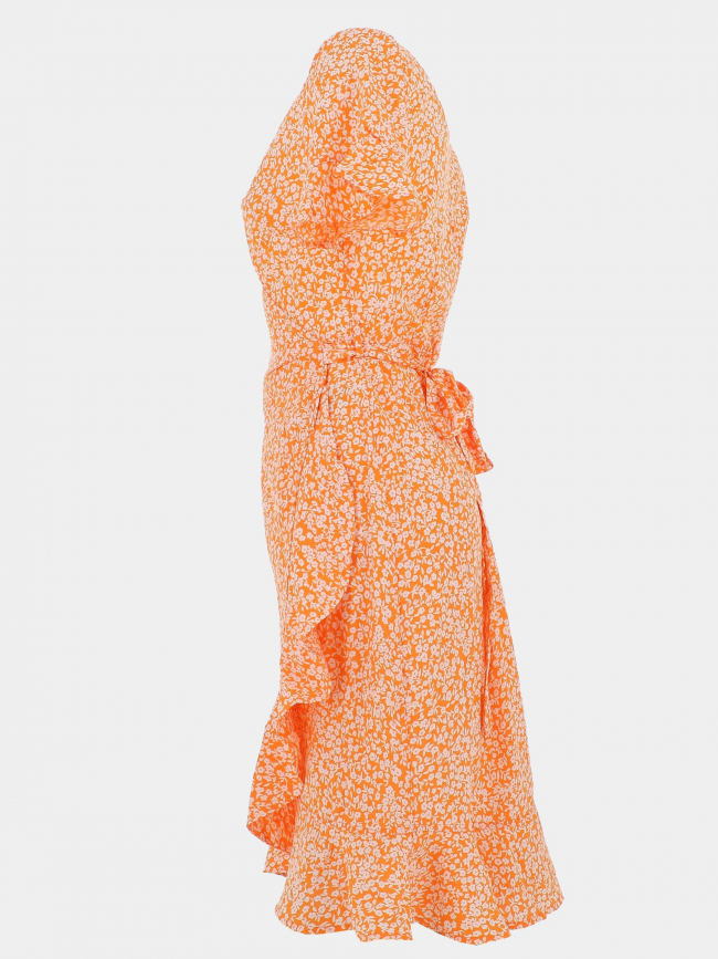 Robe portefeuille olivia imprimés orange femme - Only