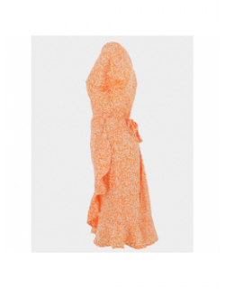 Robe portefeuille olivia imprimés orange femme - Only