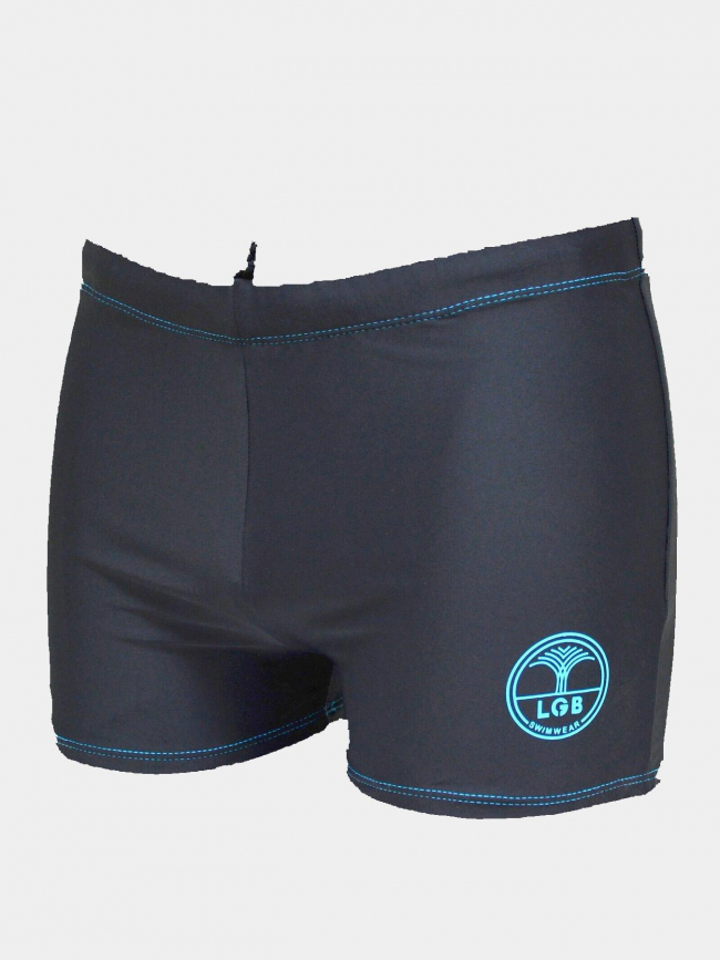 Maillot de bain shorty noir bleu cadet garçon - Lagon Bleu