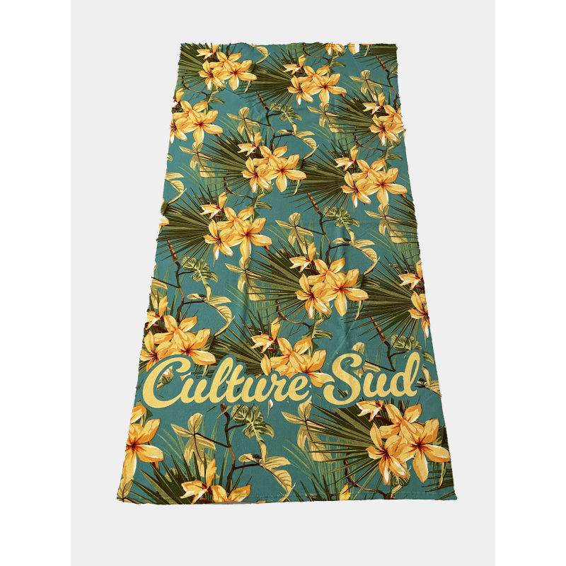 Serviette de plage manana tahiti vert jaune - Culture Sud