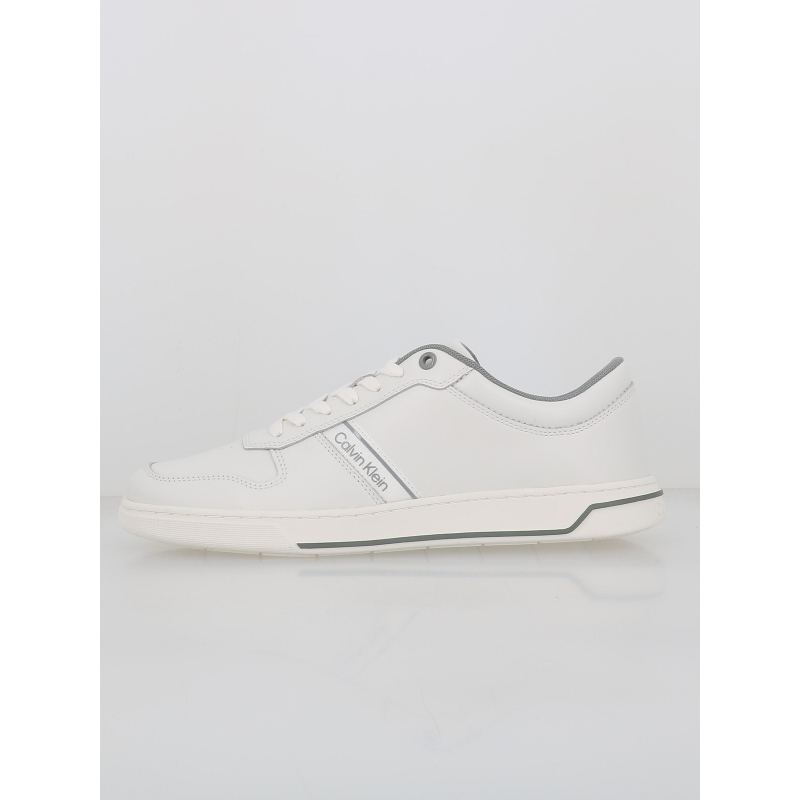 Baskets en cuir logo granite blanc homme - Calvin Klein