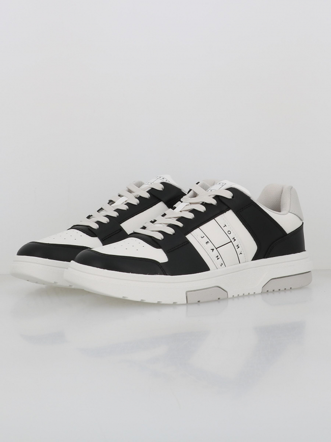 Baskets en cuir brooklyn noir blanc homme - Tommy Jeans