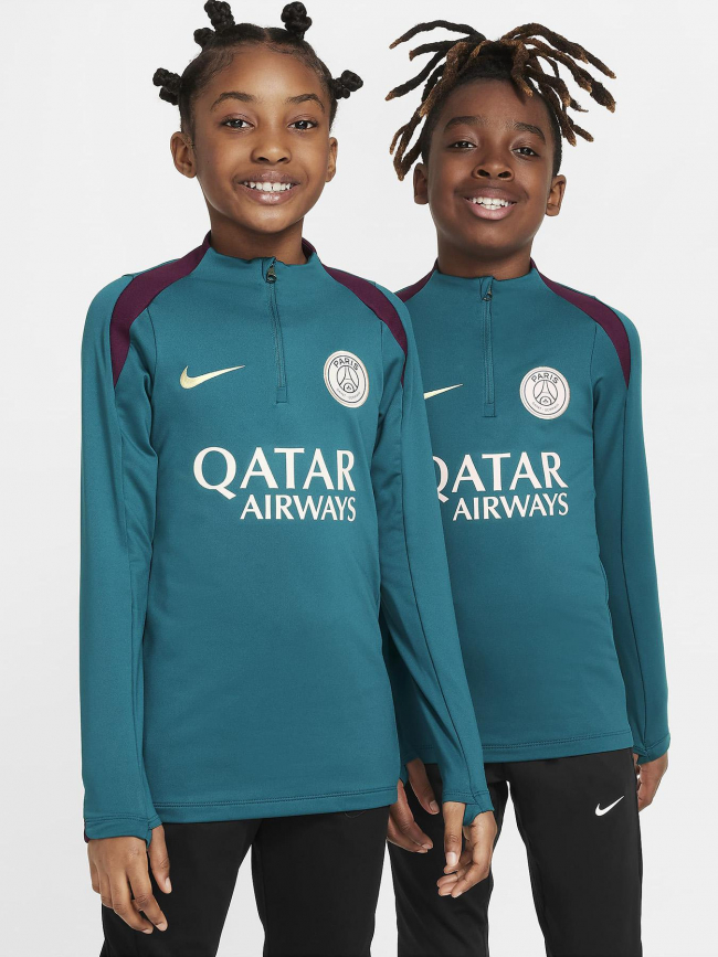 Sweat de football PSG 24-25 vert/violet enfant - Nike