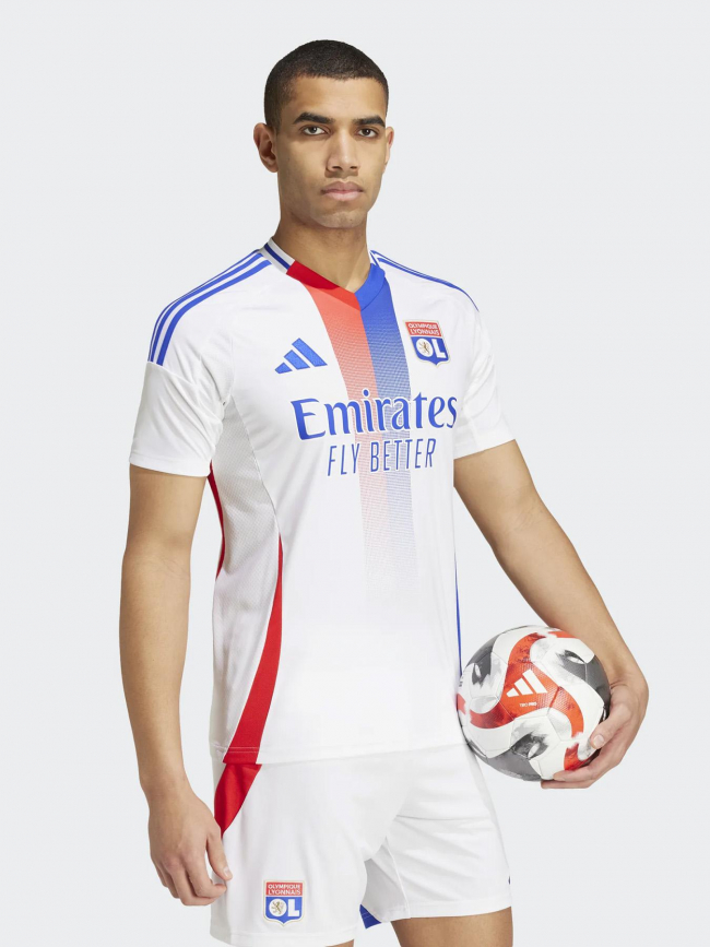 Maillot de football OL domicile 2024-2025 blanc homme - Adidas