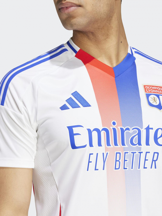 Maillot de football OL domicile 2024-2025 blanc homme - Adidas