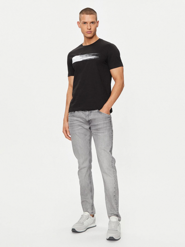 T-shirt brush logo noir homme - Calvin Klein