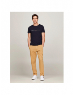 T-shirt slim fit core logo bleu marine homme - Tommy Hilfiger