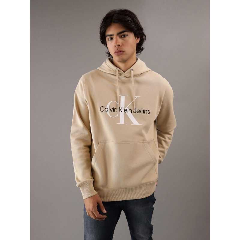 Sweat seasonal monologo beige homme - Calvin Klein Jeans