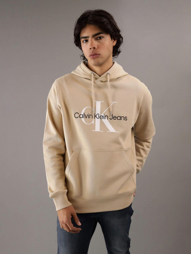 Sweat seasonal monologo beige homme - Calvin Klein Jeans