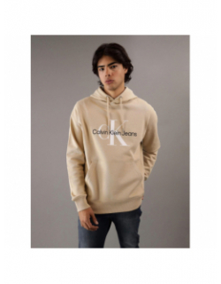 Sweat seasonal monologo beige homme - Calvin Klein Jeans