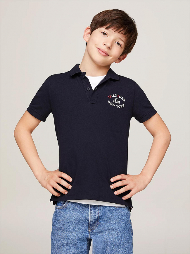 Polo monotype regular bleu marine enfant - Tommy Hilfiger