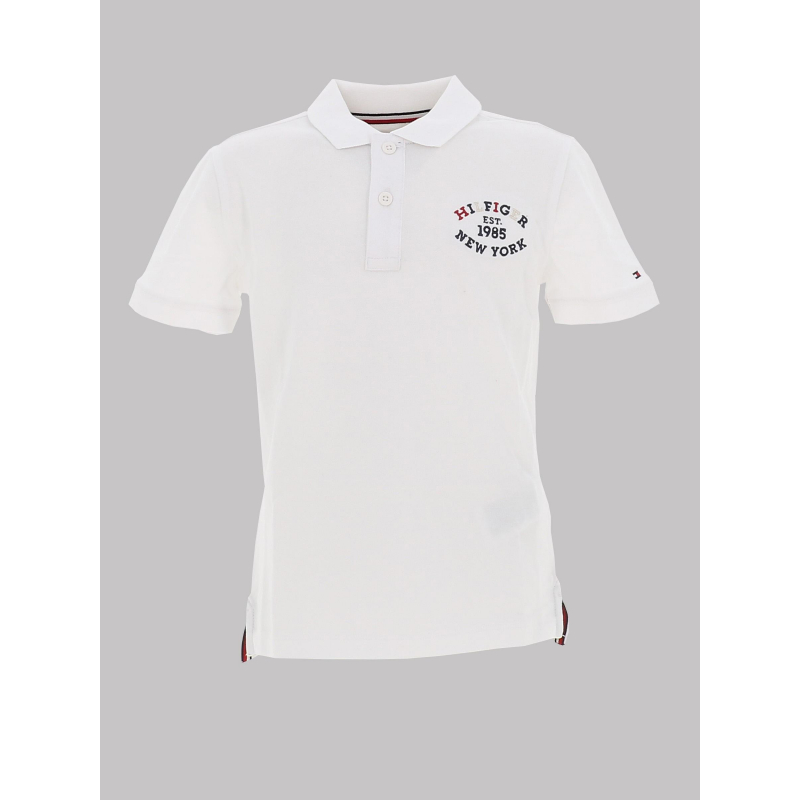 Polo monotype regular blanc enfant - Tommy Hilfiger