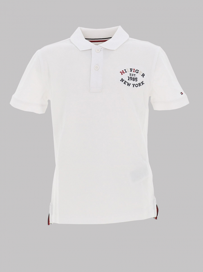 Polo monotype regular blanc enfant - Tommy Hilfiger