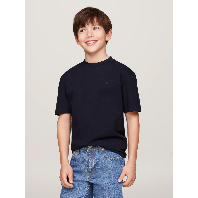 T-shirt essential logo bleu marine enfant - Tommy Hilfiger