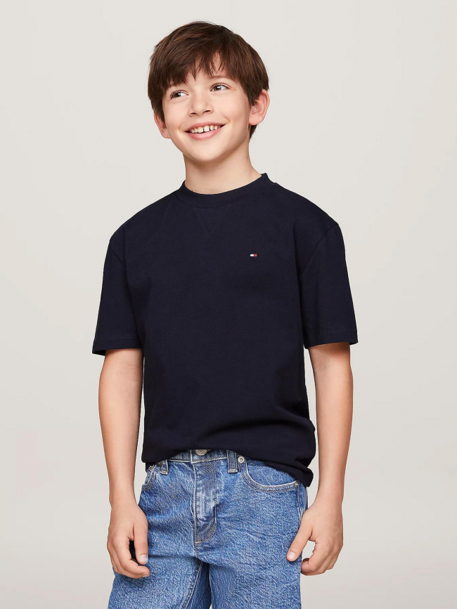 T-shirt essential logo bleu marine enfant - Tommy Hilfiger