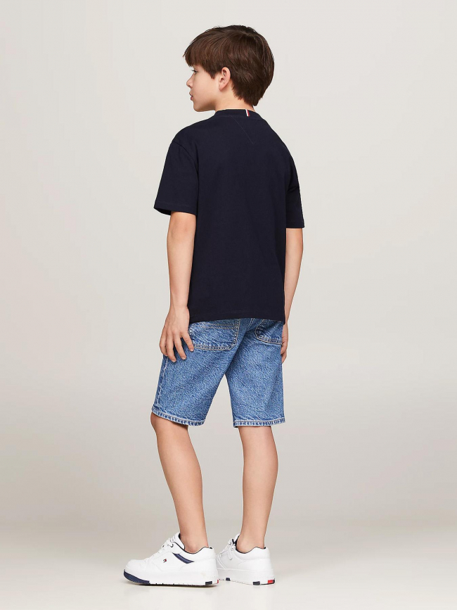 T-shirt essential logo bleu marine enfant - Tommy Hilfiger