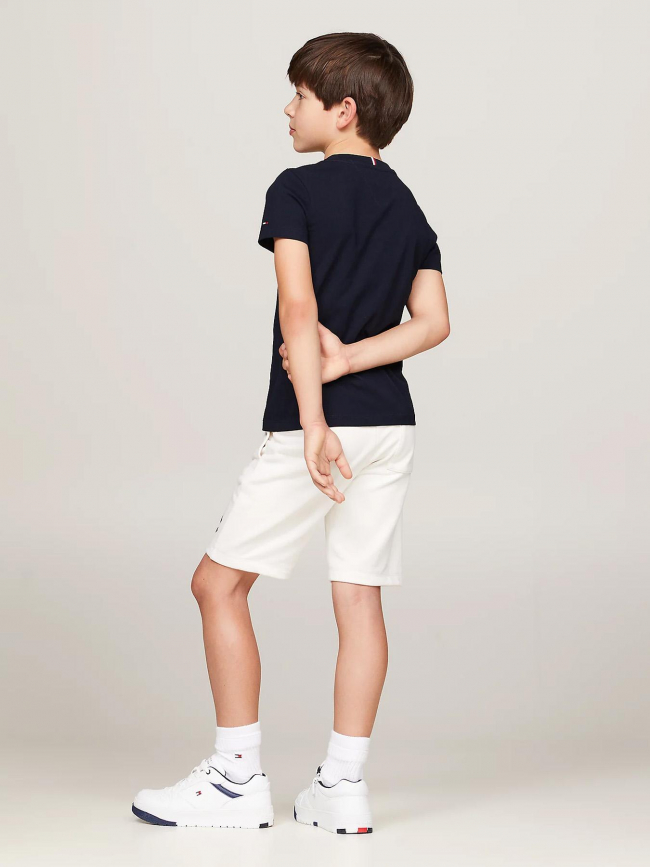 T-shirt monotype flock bleu marine enfant - Tommy Hilfiger