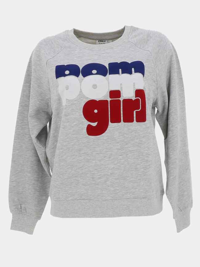 Pull bertie pompom girl gris femme - Only