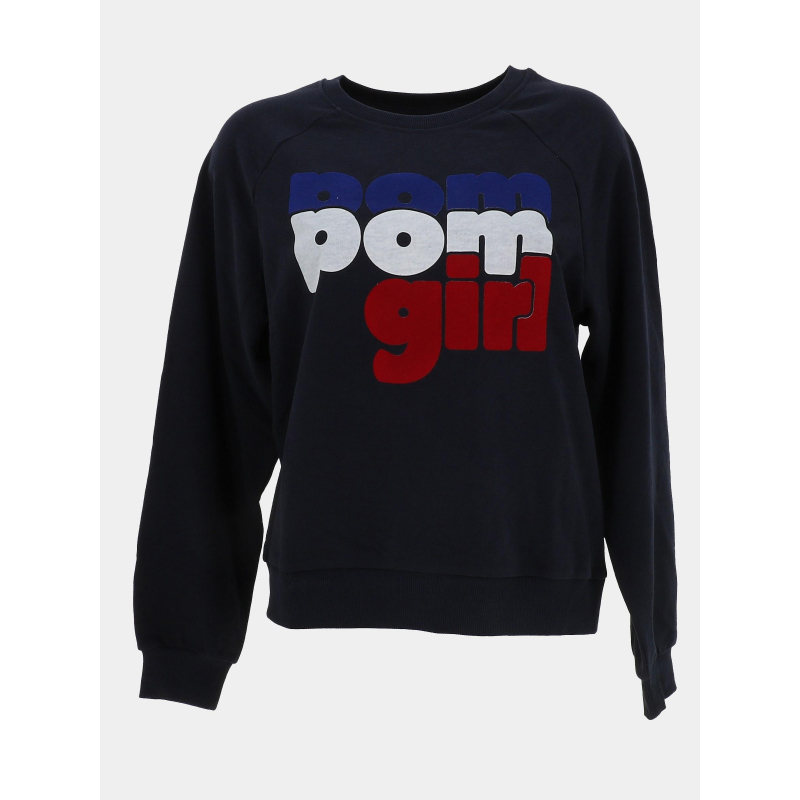 Sweat bertie col rond bleu femme - Only