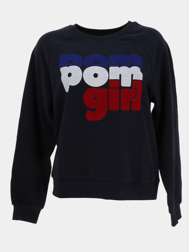 Sweat bertie col rond bleu femme - Only