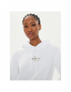 Sweat monologo regular blanc femme - Calvin Klein Jeans