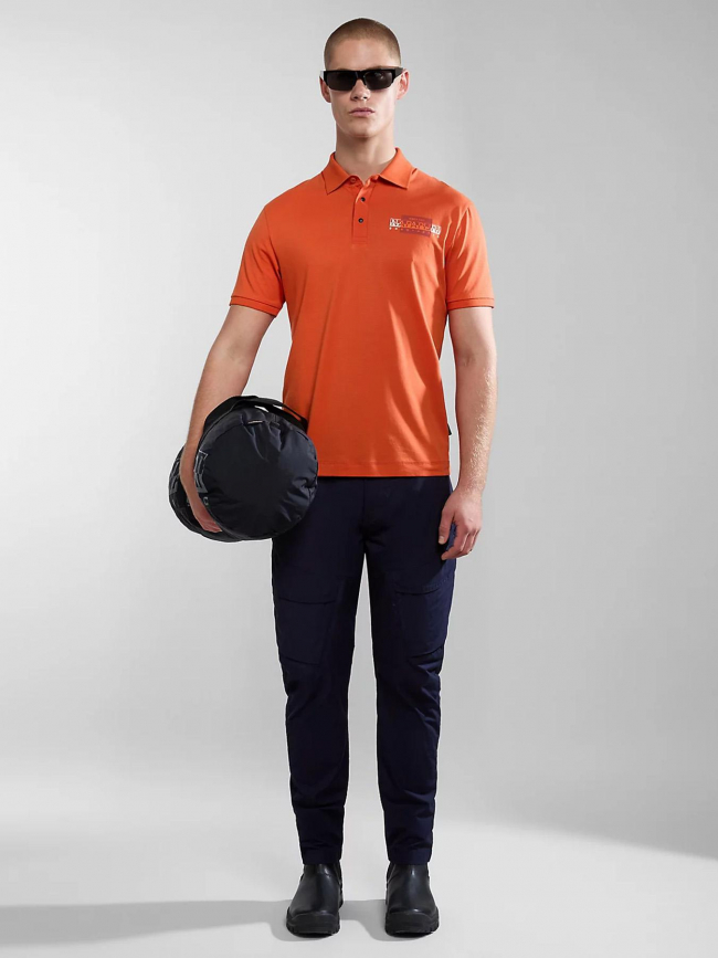 Polo manches courtes e-smallwood orange homme - Napapijri