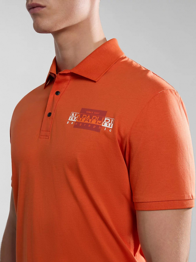 Polo manches courtes e-smallwood orange homme - Napapijri