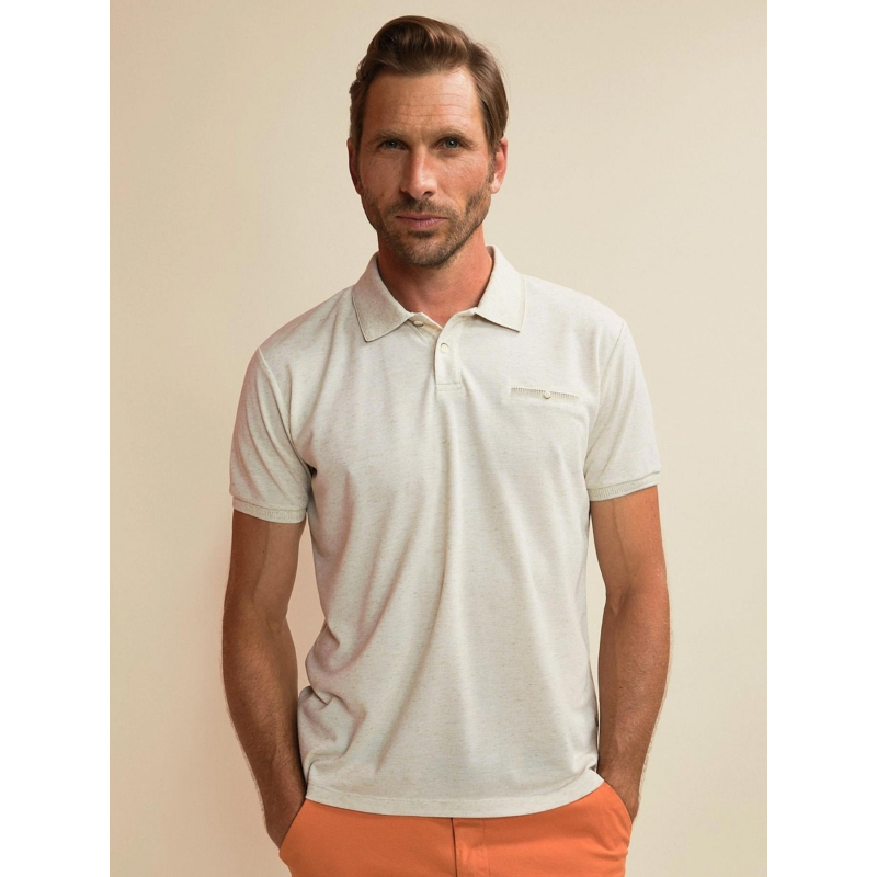 Polo signature beige chiné homme - Benson & Cherry