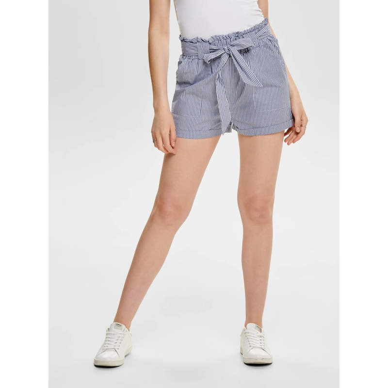 Short smilla belt rayures bleu blanc femme - Only