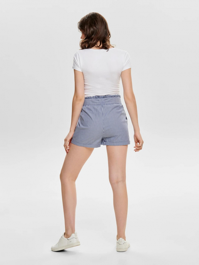 Short smilla belt rayures bleu blanc femme - Only